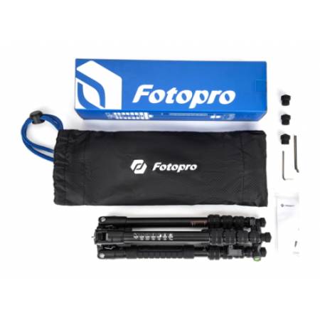 Fotopro X-go Gecko E2 - zestaw, statyw fotograficzny Alu + głowica kulowa FPH-42QP - zawartość zestawu